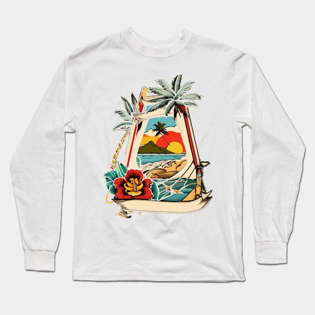 Majestic palm trees Long Sleeve T-Shirt by GraphiTee Forge